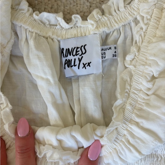 Princess Polly White Smocked Tiered Mini Dress - Picture 4 of 4